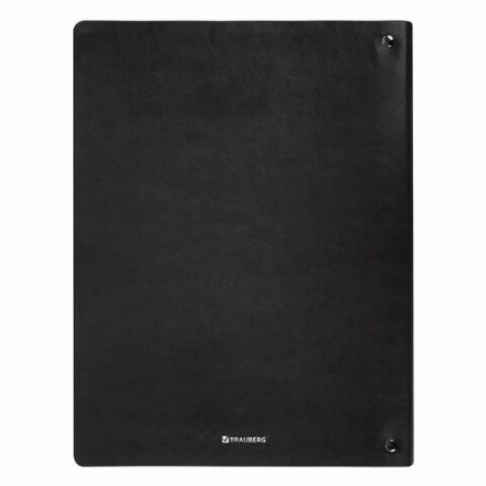 Тетрадь на кольцах БОЛЬШАЯ А4 (240х310 мм), 120 л., под кожу, BRAUBERG VISTA, Black, 404512