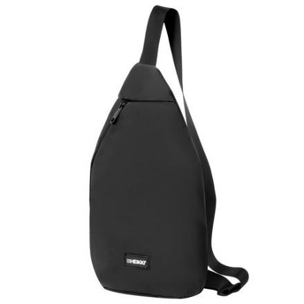 Рюкзак однолямочный HEIKKI SMOOTH (ХЕЙКИ), 2 отделения, черный, 35x20x8 см, 273918