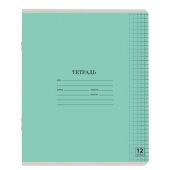 Тетрадь 12 л. ЮНЛАНДИЯ КЛАССИЧЕСКАЯ, клетка, обложка картон, ЗЕЛЕНАЯ, 105638