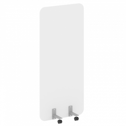 R-line Перегородка на металлических опорах, на роликах DP.R-80-180 Белый бриллиант/Серый металл 800*18*1800