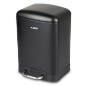 Ведро мусорное с педалью 12 л, крышка с доводчиком, черное матовое, металл, LAIMA ULTRA, 701565