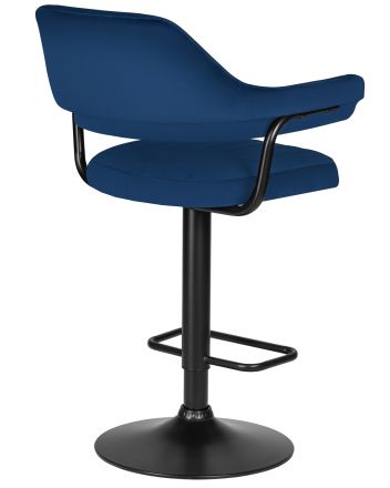 Стул барный DOBRIN CHARLY BLACK, синий велюр (MJ9-117) Стул барный DOBRIN CHARLY BLACK, синий велюр (MJ9-117)