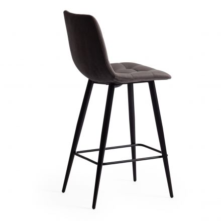Стул полубарный CHILLY (mod. 7095пб ) ткань/металл, 53x44x94 см, высота до сиденья 66 см, темно-серый barkhat 14/черный