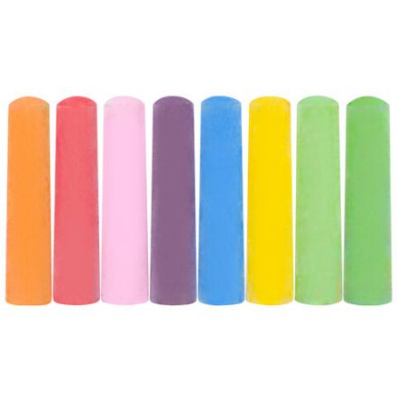 Мел в ведерке для рисования на асфальте 8 штук, цветной круглый, BRAUBERG KIDS, 272772