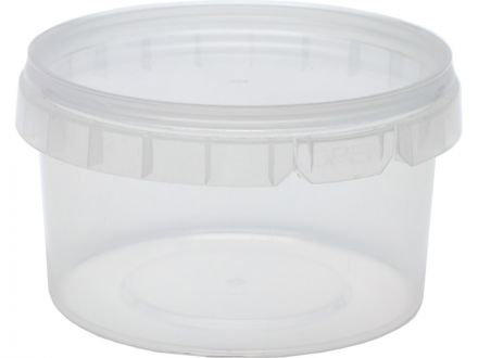 Контейнер 0,240л. круглый  d-95 мм, с бесцветной крышкой  бесцветный