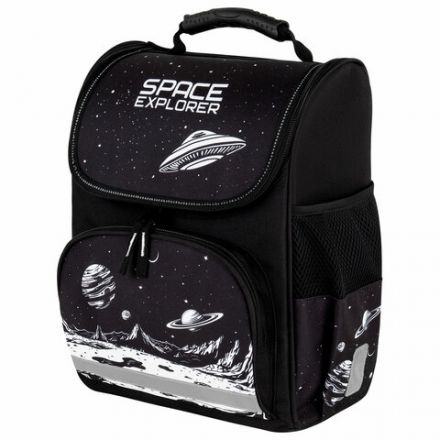 Ранец ПИФАГОР BASIC, 1 отделение, 3 кармана, эргономичная спинка, "Space invader", 35х28х18 см, 273140