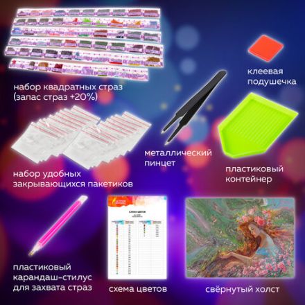 Картина стразами (алмазная мозаика), 60х80 см, ОСТРОВ СОКРОВИЩ "Весна", без подрамника, 663869