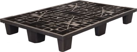 Паллет 1200x800х160 перфорированный, вкладываемый, на 9-х ножках  чёрный