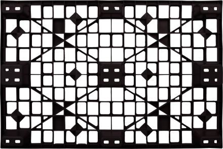 Паллет 1200x800х160 перфорированный, вкладываемый, на 9-х ножках  чёрный