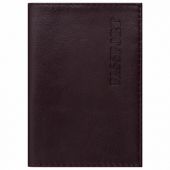 Обложка для паспорта натуральная кожа "Virginia", "PASSPORT", бордовая, BRAUBERG, 237187