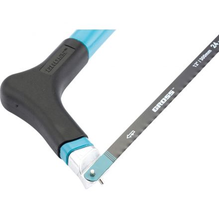 Ножовка по металлу GROSS PIRANHA, 300 мм, металлопластиковая рамка (77602)