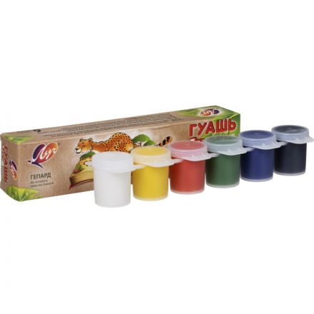 Гуашь Луч Zoo 6 цветов (блок-тара) по 15 мл