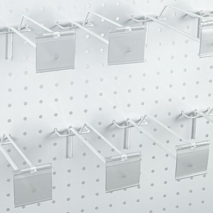 Крючки металлические с ценникодержателями на перфорированную стойку, КОМПЛЕКТ 10 шт., 505591