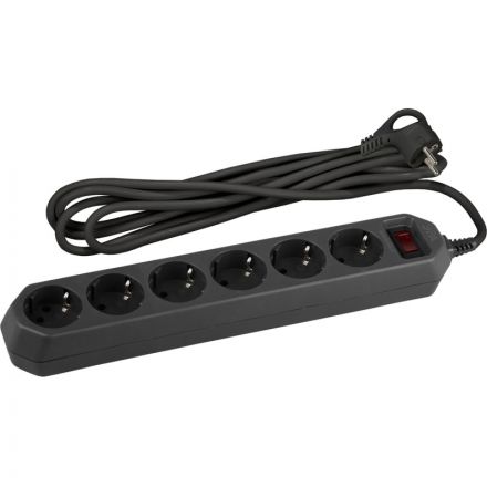 Сетевой фильтр ЭРА 3м 6 розеток, черный (USF-6es-3m-B-BOX)