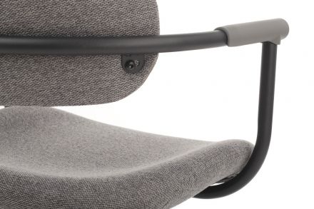 Кресло Kolin W-231 Чёрный каркас/Серая ткань 60-60-75*83