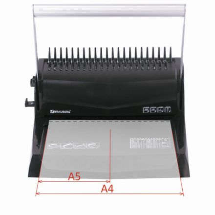 Переплетная машина для пластиковой пружины BRAUBERG B20, пробивает до 20 листов, сшивает до 450 листов, 530960 Переплетная машина для пластиковой пружины BRAUBERG B20, пробивает до 20 листов, сшивает до 450 листов, 530960