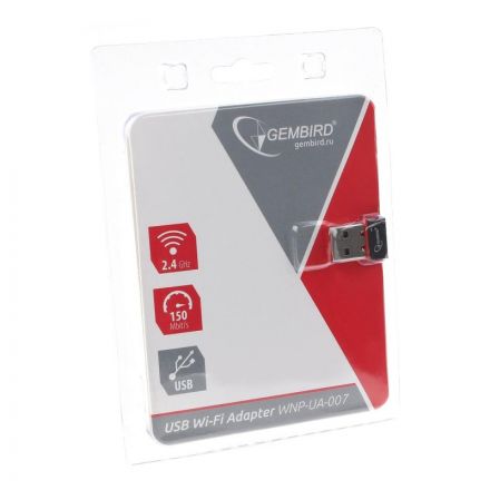Сетевой адаптер микро WiFi Gembird 150 Мбит, USB, 802.11b/g/n Сетевой адаптер микро WiFi Gembird 150 Мбит, USB, 802.11b/g/n