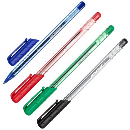 Набор шариковых ручек одноразовых Kores К1 4 цвета (толщина линии 0.6 мм)