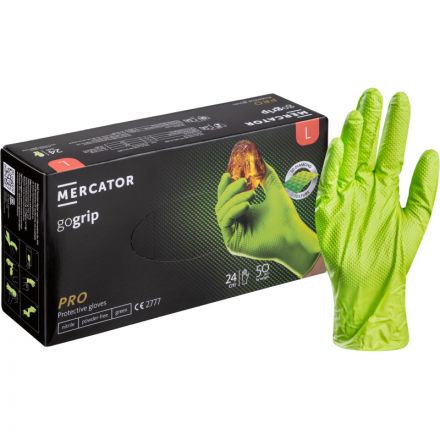 Перчатки одноразовые нитрил GOGRIP GREEN цв.зеленый (25пар/уп)р.L,ПС