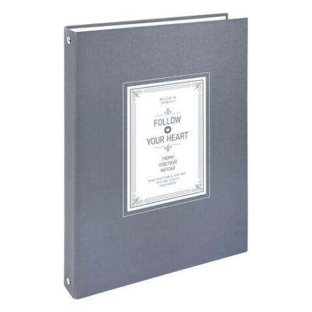 Тетрадь на кольцах БОЛЬШАЯ А4, 215х305 мм, 100 л., твердый картон, клетка, BRAUBERG, "Винтаж", 405410