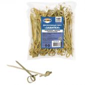 Пики для канапе Paterra Завитки бамбуковые длина 90 мм 100 штук в упаковке (артикул производителя 401-463)