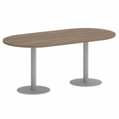 Home Office Стол овальный VR.SP-5-180.1 Дуб аризона/Серый металл 1800*900*753