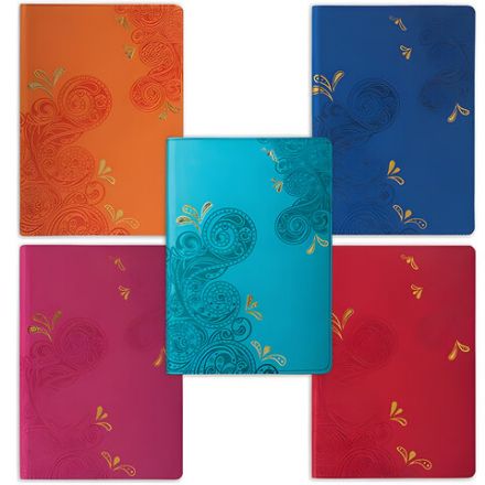 Блокнот А5 (148х218 мм), BRAUBERG "Orient", 128 л., кожзаменитель с тиснением, клетка, ассорти, 125236