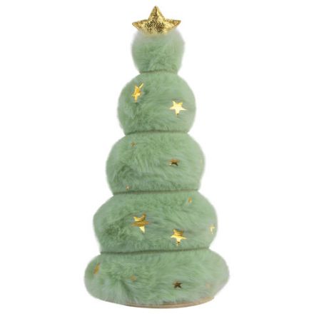 Украшение новогоднее интерьерное, 18 см, "Пушистая елочка", полиэстер, пенопласт, ЗОЛОТАЯ СКАЗКА, 592565