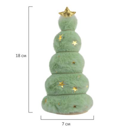 Украшение новогоднее интерьерное, 18 см, "Пушистая елочка", полиэстер, пенопласт, ЗОЛОТАЯ СКАЗКА, 592565
