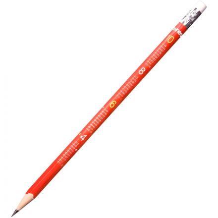 Карандаш чернографитный Kores HB заточенный с ластиком и таблицей умножения