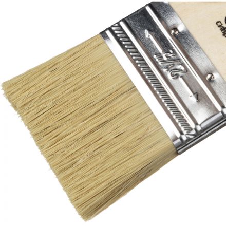 Кисть плоская 63 мм, натуральная щетина, деревянная ручка Сибртех (82264)