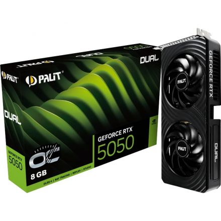 Видеокарта Palit RTX 5050 DUAL OC 8GB 3xDP HDMI(NE65050S19P1-GB2070D)