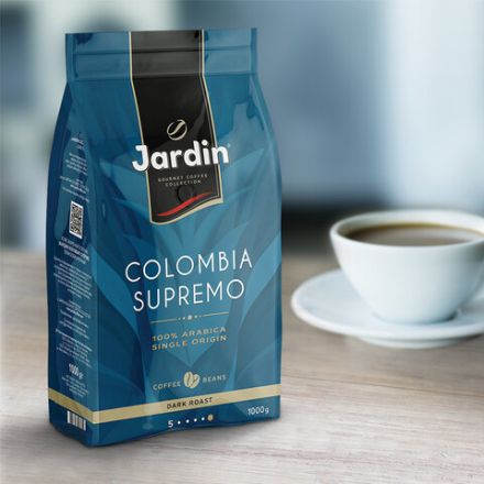 Кофе в зернах JARDIN "Colombia Supremo" 1 кг, арабика 100%, 0605-8