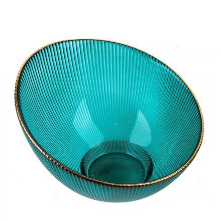 Салатник Frost stripe (зелен)d=17,2см h=12,5см v=650мл(стекло),9950317-4