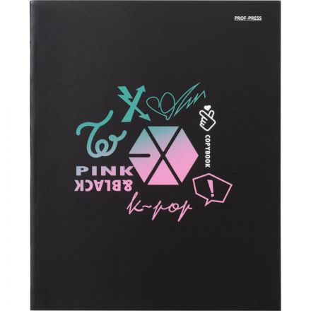 Тетрадь КЛЕТКА 48л. K-POP (48-4436) цвет.мел.обл., матов. ламин., выб. лак