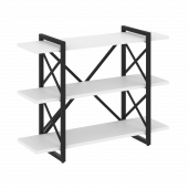 Loft Стеллаж на регулируемых опорах-3 полки VR.L-MST.O-3.8V Белый бриллиант/Чёрный металл 1200*400*910
