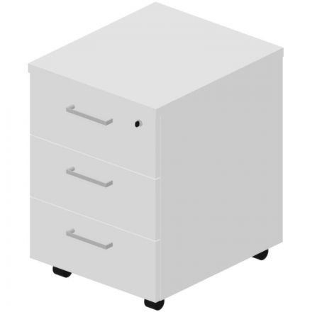 Тумба мобильная INS 3 ящ.+замок Белый UQNP3BBL 43х50х60см