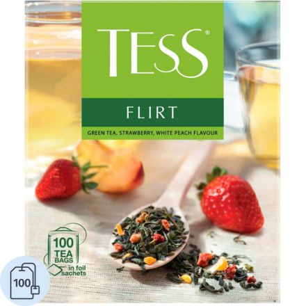 Чай Tess Flirt зеленый с клубникой 1,5гх100шт