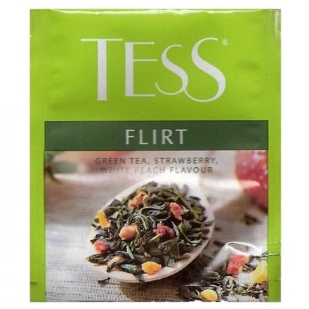 Чай Tess Flirt зеленый с клубникой 1,5гх100шт