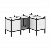 Loft Угловой внутренний стеллаж наборный VR.L-26 Белый бриллиант/Чёрный металл 1278*862*636