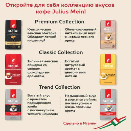 Кофе в зернах JULIUS MEINL "Espresso Arabica Premium Collection" 1 кг, арабика 100%, ИТАЛИЯ, 89532