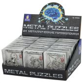 Головоломка металлическая большая ЗОЛОТАЯ СКАЗКА, 24 вида, в дисплее, разные уровни сложности, 664924 Головоломка металлическая большая ЗОЛОТАЯ СКАЗКА, 24 вида, в дисплее, разные уровни сложности, 664924