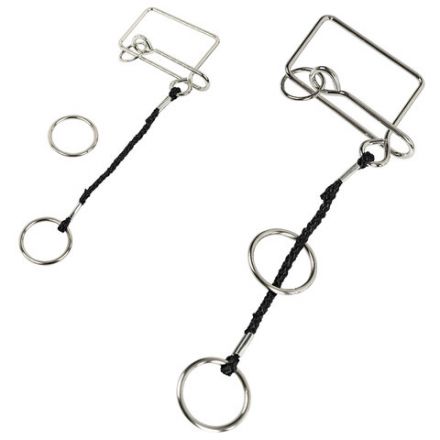 Головоломка металлическая большая ЗОЛОТАЯ СКАЗКА, 24 вида, в дисплее, разные уровни сложности, 664924