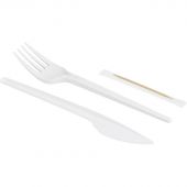 Набор столовых приборов 4в1 (в.,нож,з,салф.),бел.,165мм 300шт/кор