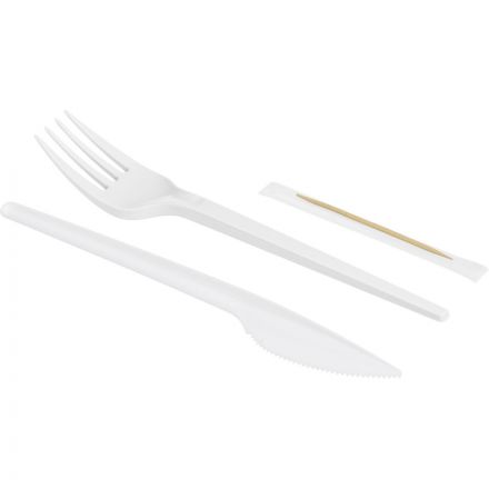 Набор столовых приборов 4в1 (в.,нож,з,салф.),бел.,165мм 300шт/кор