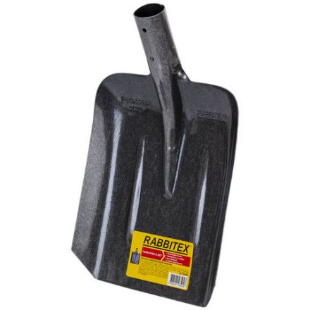 Лопата совковая без черенка 22х35 см, ребра жесткости, рельсовая сталь, RABBITEX (РАББИТЕКС) "RAIL STEEL", 700488