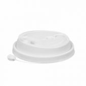 Крышка с питейником для бумажного стакана, диаметр 80 мм, матовая, белая, полипропилен, ВЗЛП, 3002М/Б
