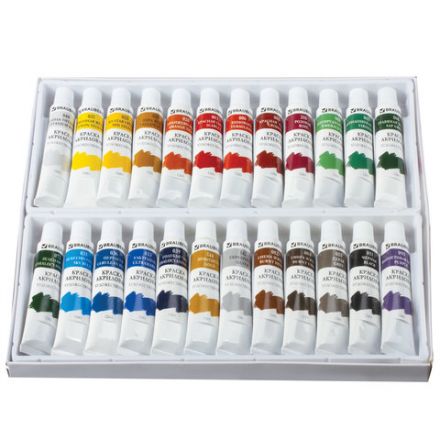 Краски акриловые художественные BRAUBERG ART DEBUT, НАБОР 24 цвета по 12 мл, в тубах, 191127 Краски акриловые художественные BRAUBERG ART DEBUT, НАБОР 24 цвета по 12 мл, в тубах, 191127