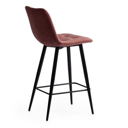 Стул полубарный CHILLY (mod. 7095пб ) ткань/металл, 53x44x94 см, высота до сиденья 66 см, коралловый barkhat 15 /черный