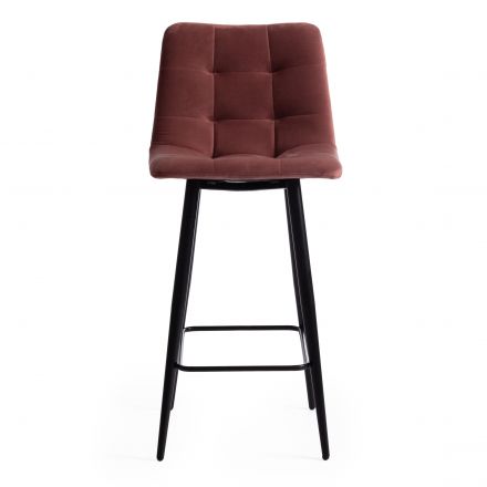 Стул полубарный CHILLY (mod. 7095пб ) ткань/металл, 53x44x94 см, высота до сиденья 66 см, коралловый barkhat 15 /черный